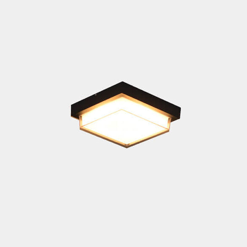 Modern Minimalist Square Aluminum Acrylic Induction LED Flush Mount Ceiling Light For Outdoor