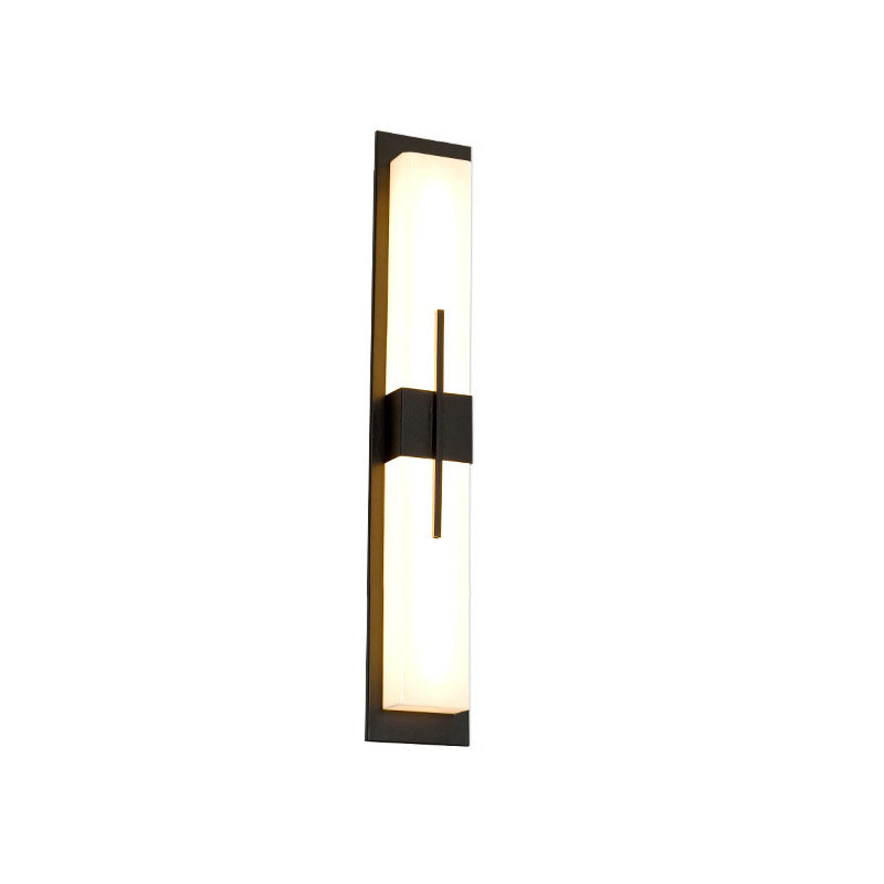 Modern Minimalist Rectangular Waterproof Stainless Steel Acrylic LED Wall Sconce Lamp For Outdoor