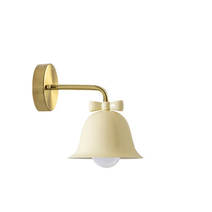 Traditional French Bell Butterfly Round Iron 1-Light Wall Sconce Lamp for Living Room