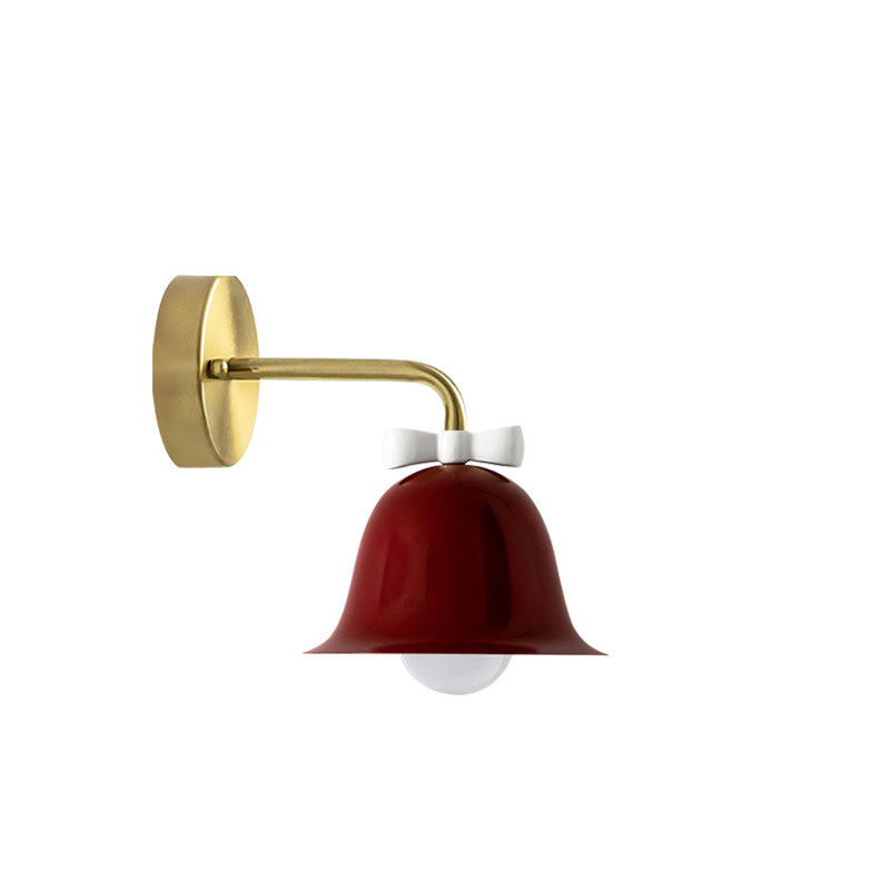 Traditional French Bell Butterfly Round Iron 1-Light Wall Sconce Lamp for Living Room