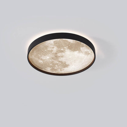 Modern Minimalist Moon Round Iron Acrylic LED Flush Mount Ceiling Light for Living Room
