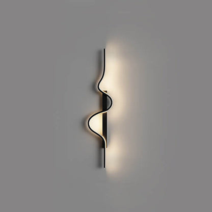 Modern Minimalist Long Wave Design Aluminum Iron LED Wall Sconce Lamp For Living Room