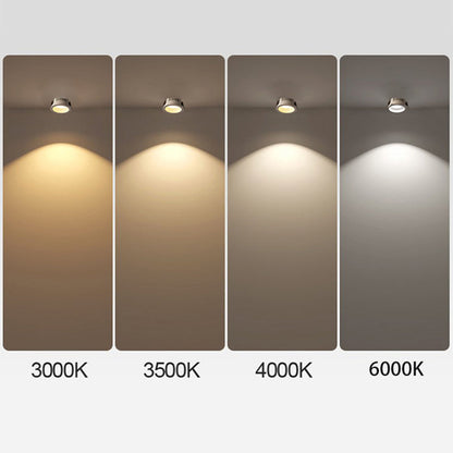 Modern Minimalist Aluminum Round Spotlight Adjustable LED Flush Mount Ceiling Light For Living Room